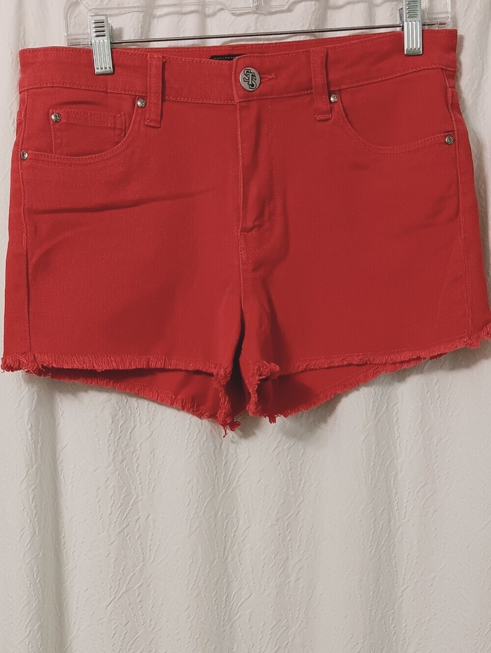 STS BLUE Women's Frayed Hem Denim Shorts Size 11 Junior